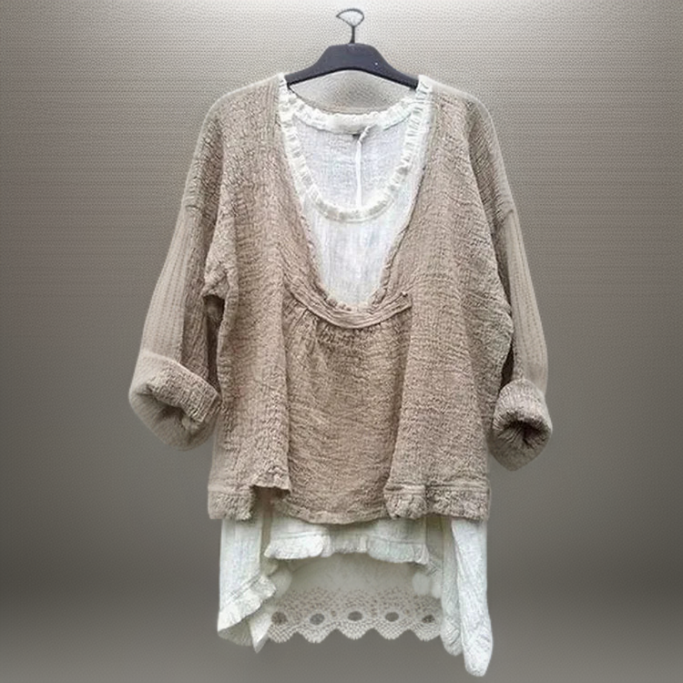 Willow┃Comfortable casual set with two long-sleeved shirts