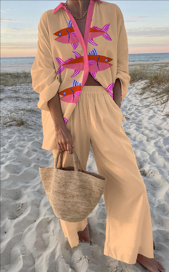 Chiara™ | Pink Fish Print Set