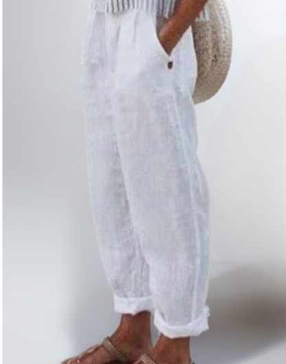 Diana | Loose-fitting trousers in cotton and linen