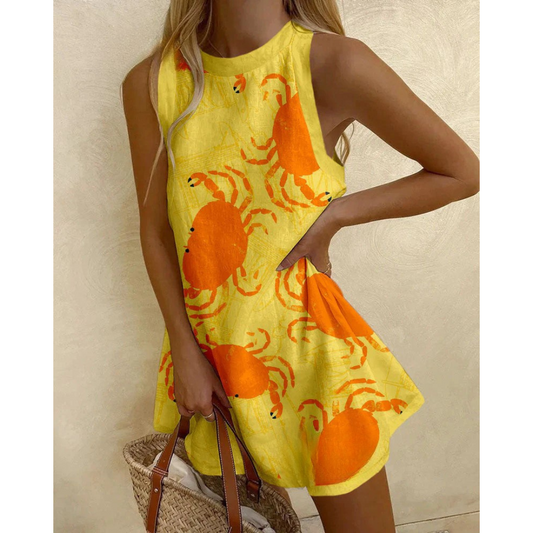 Beatrice™ | Minidress with Crab Print