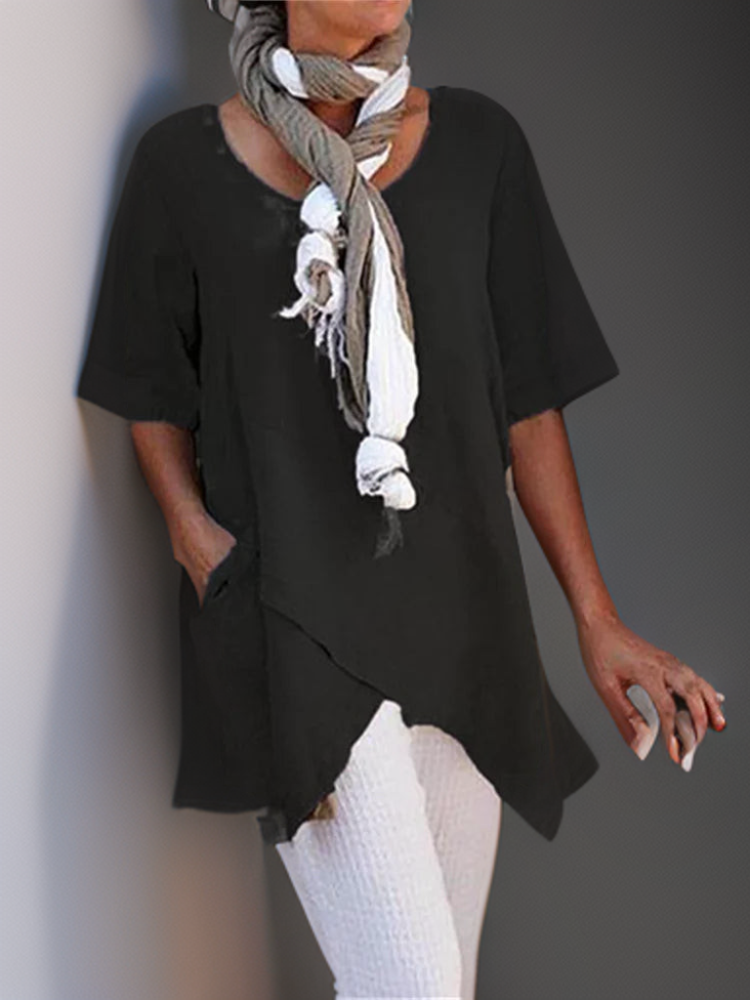 Maggie┃Casual A-Shape Wrap Tunic