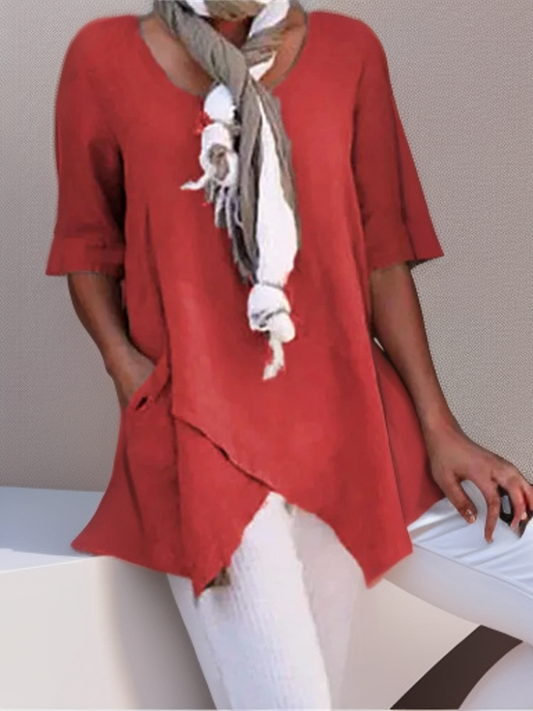 Maggie┃Casual A-Shape Wrap Tunic