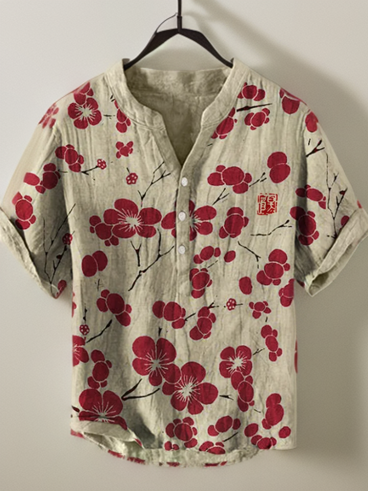 Lina | Japanese blouse with cherry blossom