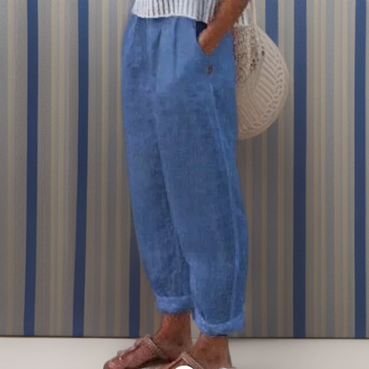 Diana | Loose-fitting trousers in cotton and linen