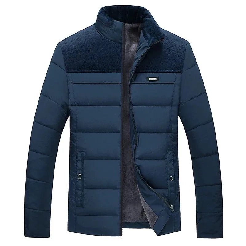 Men's winter jacket with warm fleece lining - classic and stylish