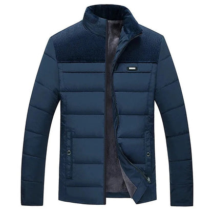 Men's winter jacket with warm fleece lining - classic and stylish