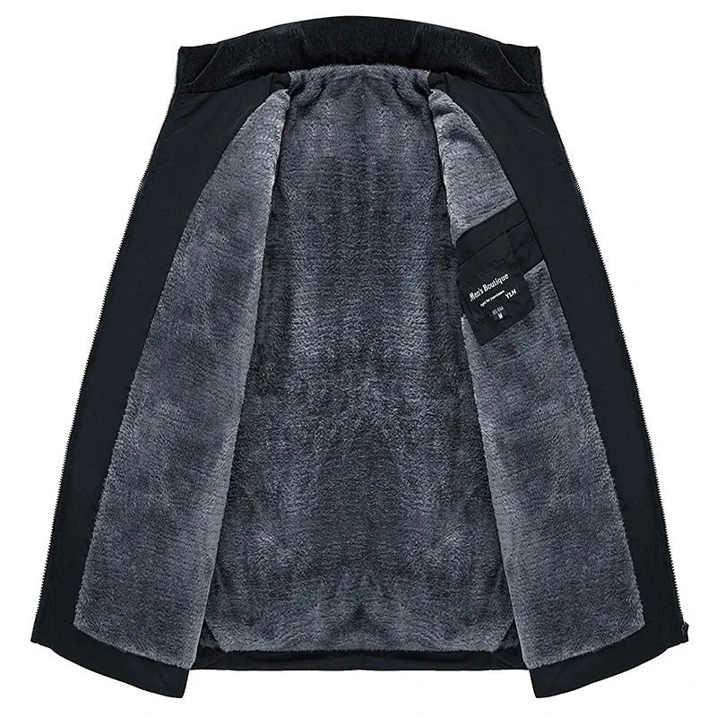 Men's winter jacket with warm fleece lining - classic and stylish