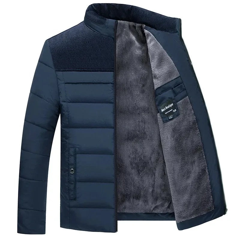 Men's winter jacket with warm fleece lining - classic and stylish