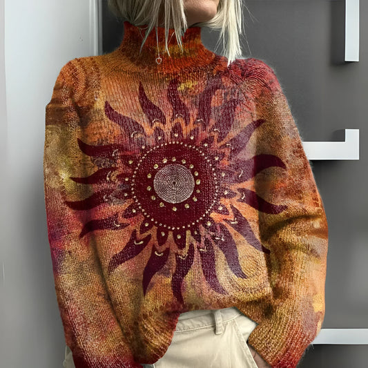FEDERICA™ | Knitted turtleneck with comfortable tribal sun